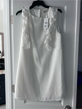 NWT Storee White Ruffle Sleeveless Shift Dress from Nordstrom Med